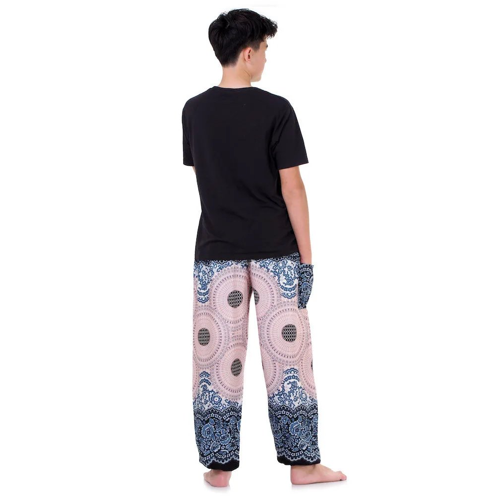 Men's Mandala Harem Pants Red Ruby Cosmos