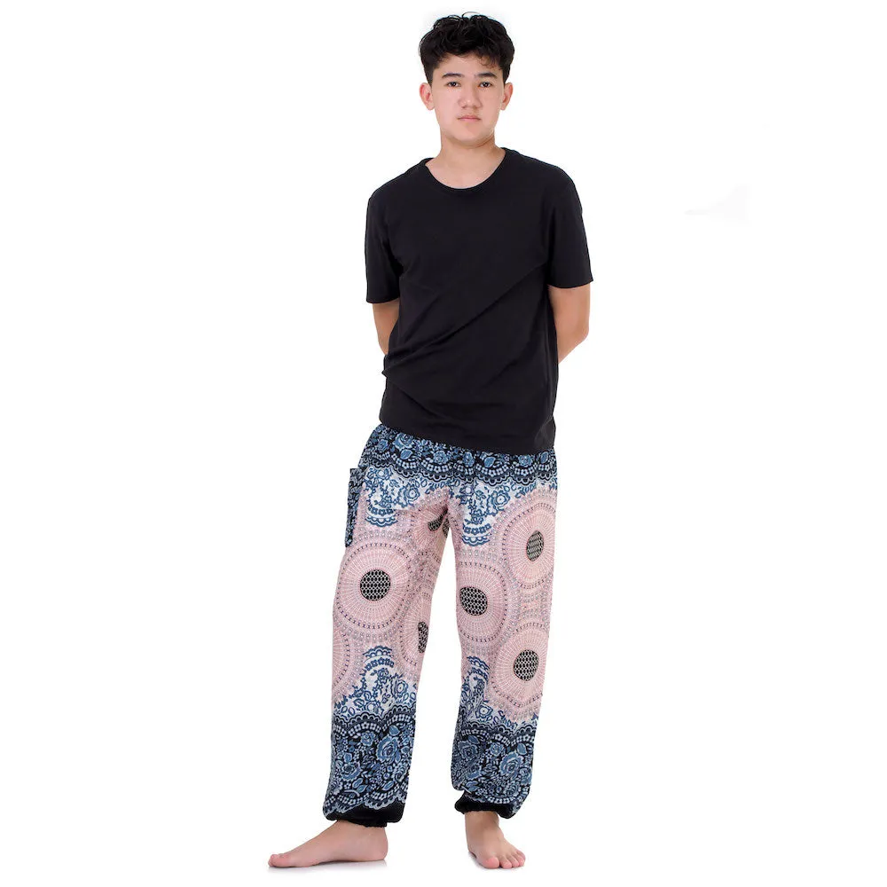 Men's Mandala Harem Pants Red Ruby Cosmos