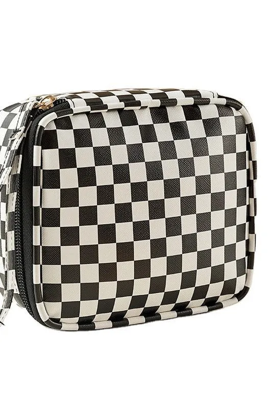 Mini Checker Zipper Pouch Wristlet