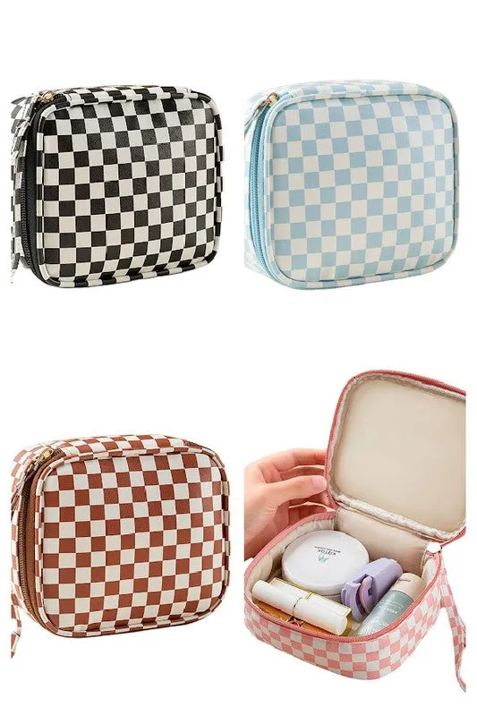 Mini Checker Zipper Pouch Wristlet