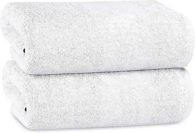 Multi-Pack Hotel Bath Sheets 500gsm Super Absorbent Quick Dry Soft Cotton Towels White Grey for B&Bs and Hospitals OLIVIA ROCCO