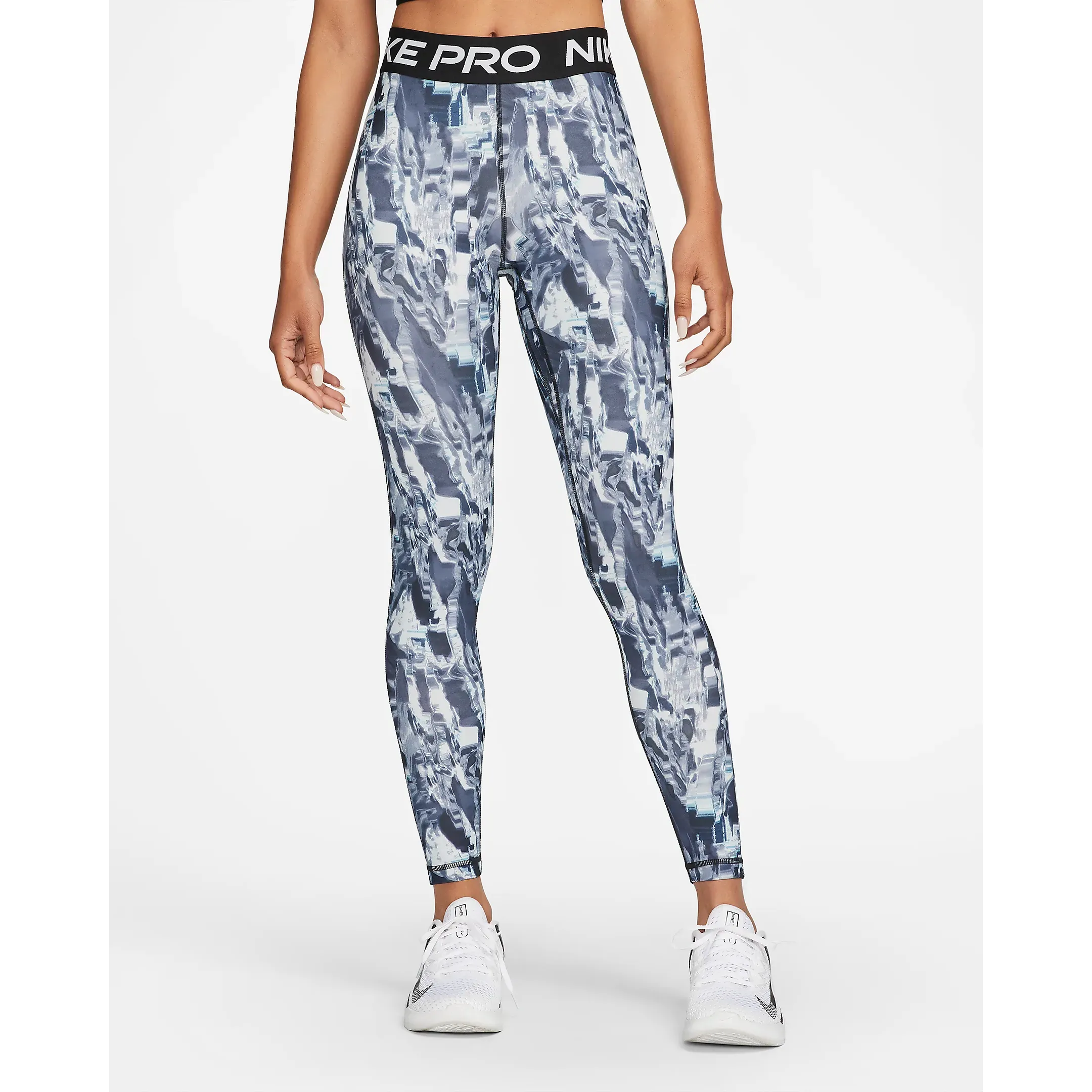 Nike Women's Pro Leggings - Black / Grey Print