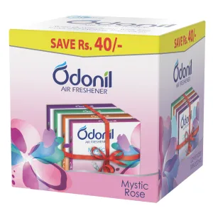 Odonil Bathroom Air Freshener Blocks Mixed Fragrances - 192g (48g, Pack of 4)