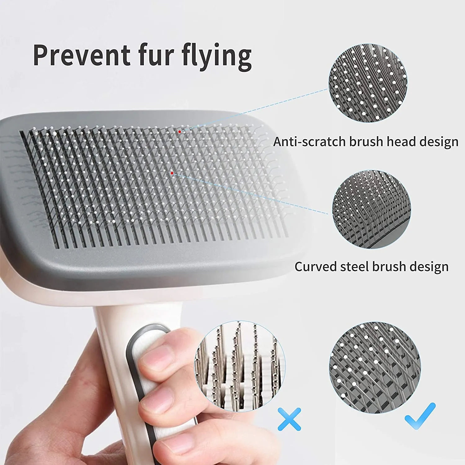 Pet Grooming Brush for Shedding, Long and Short Hair.