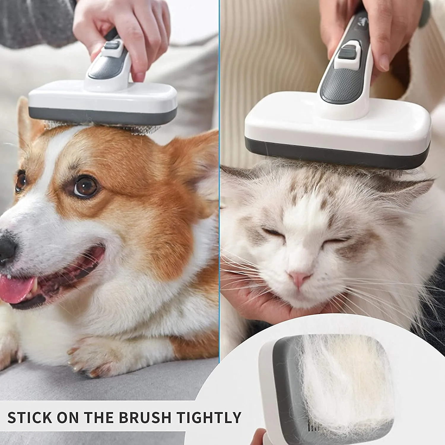 Pet Grooming Brush for Shedding, Long and Short Hair.