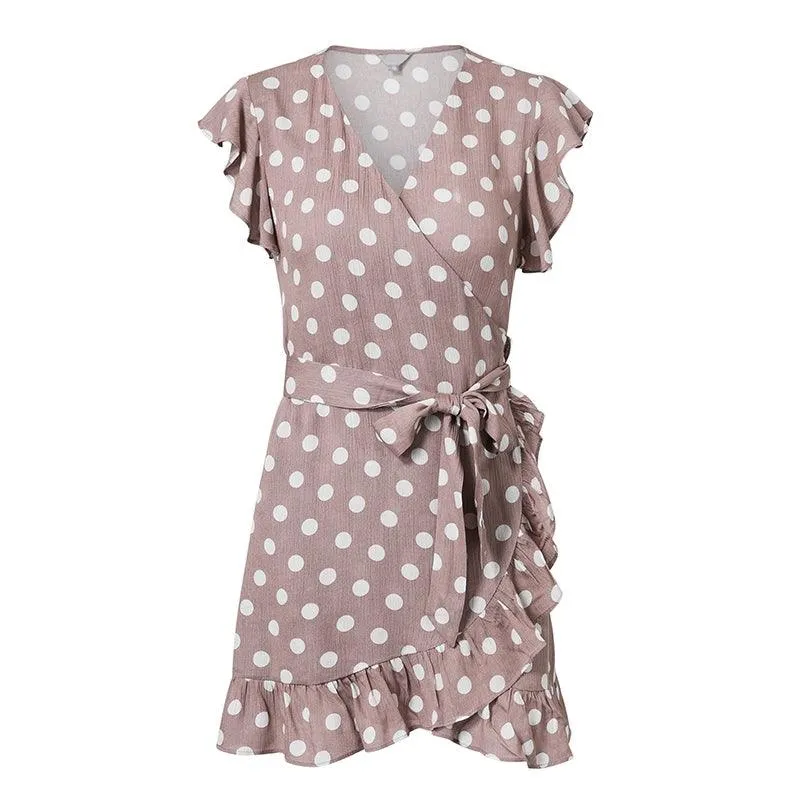 POLLY’S PERFECT POLKA DOT WRAP DRESS