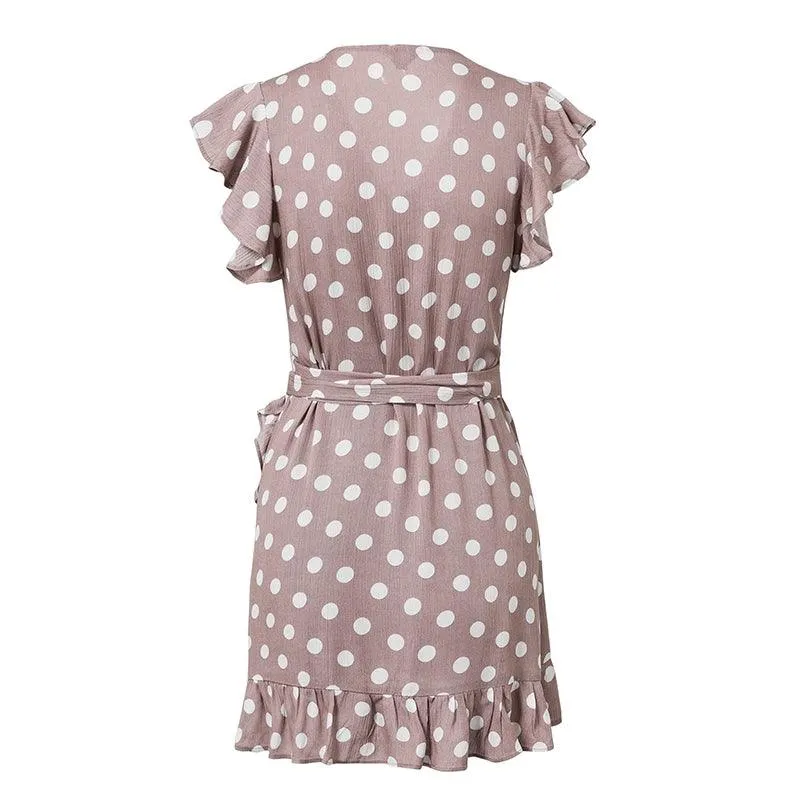 POLLY’S PERFECT POLKA DOT WRAP DRESS