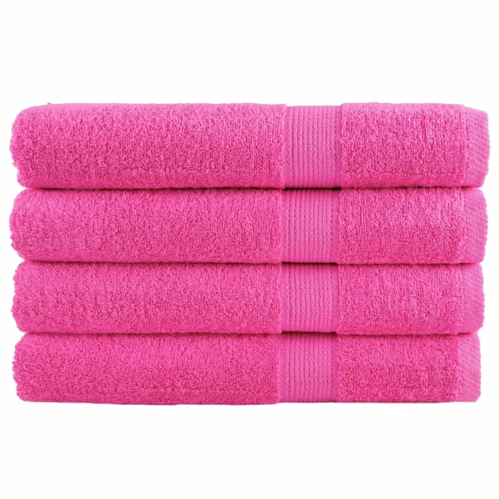 Premium Towels 4 pcs Pink 100x200 cm 600 gsm 100% Cotton