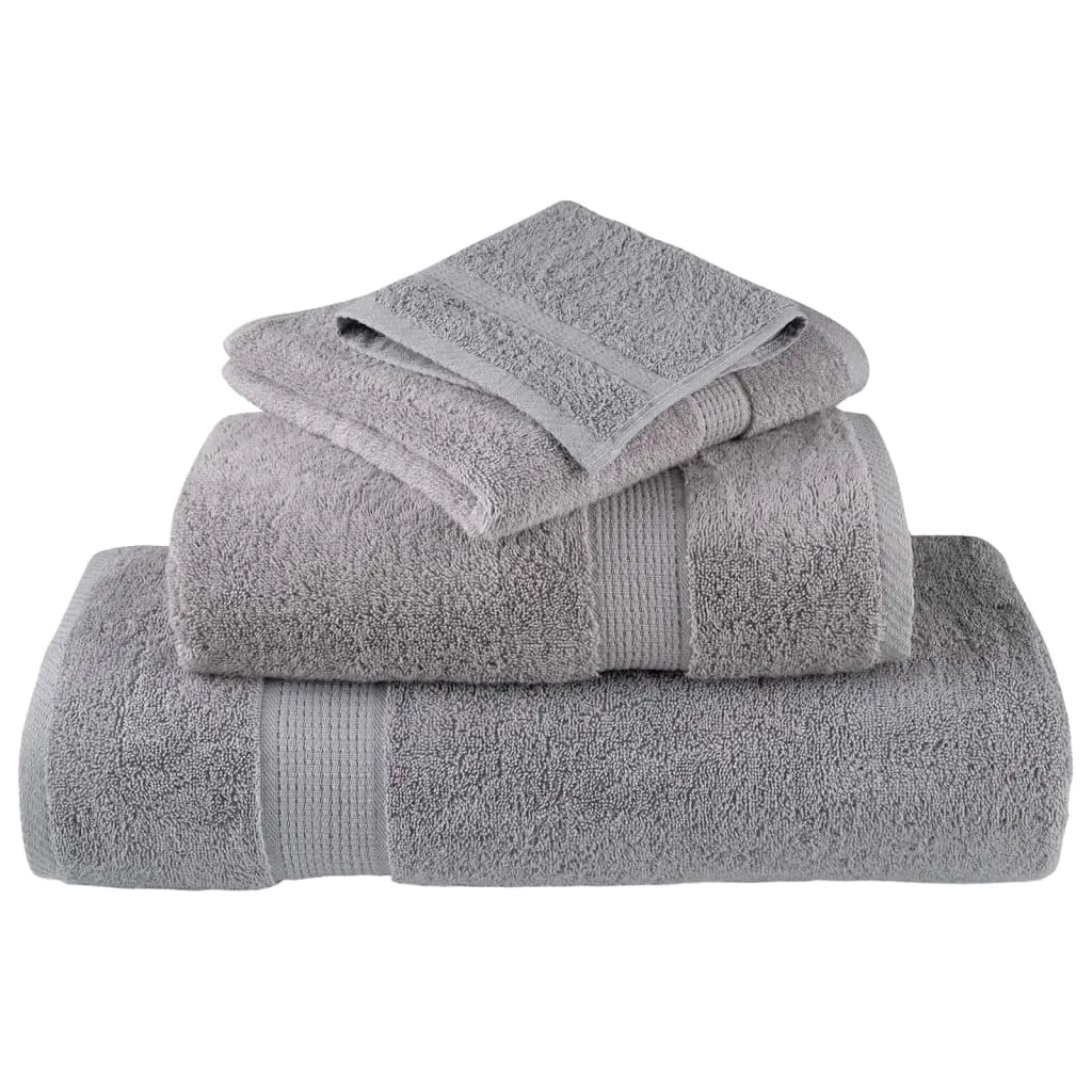 Premium Towels 4pcs Grey 100x200cm 600gsm 100% Cotton