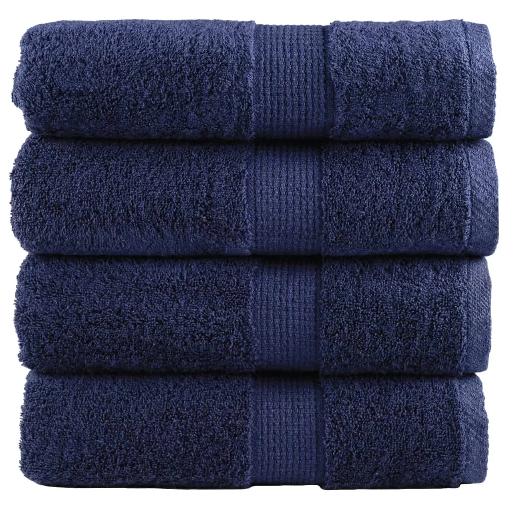 Premium Washcloths 4pcs Navy Blue 30x30cm 600gsm 100% Cotton