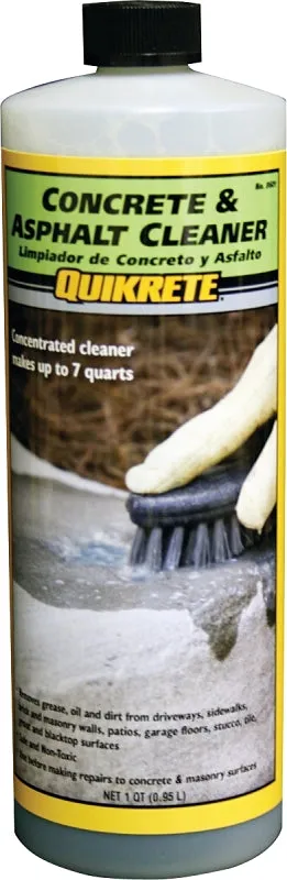 Quikrete 860114 Concrete and Asphalt Cleaner, Liquid, Detergent, Blue, 1 qt, Bottle :QUART: QUANTITY: 1