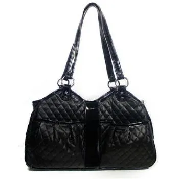 Quilted Luxe Metro Dog Carrier - Black