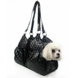 Quilted Luxe Metro Dog Carrier - Black