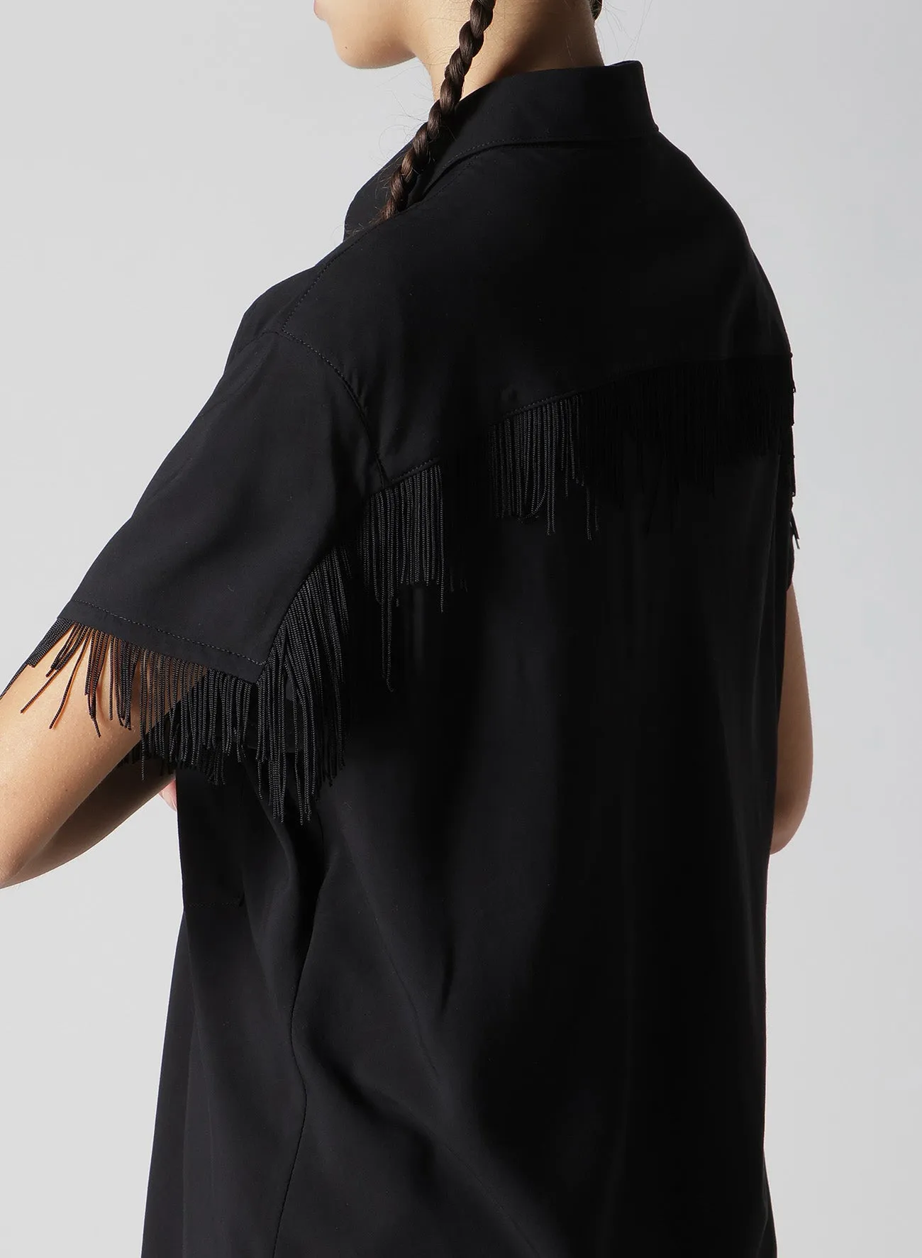 RAYON LAWN FRINGE BLOUSE