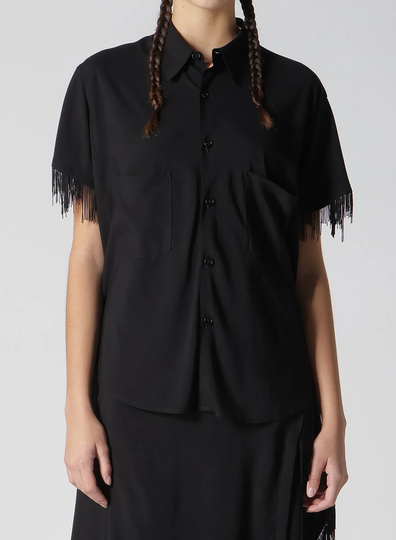 RAYON LAWN FRINGE BLOUSE