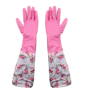 Reusable Rubber Gloves, Elbow Length Hand Gloves, cleaning gloves for kitchen Household Purpose(Color May Vary)