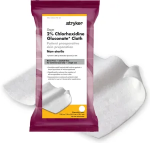 Sage 2% Chlorhexidine Gluconate Patient Preoperative Skin Preparation Clothes, Non-Sterile 2 Per Pack