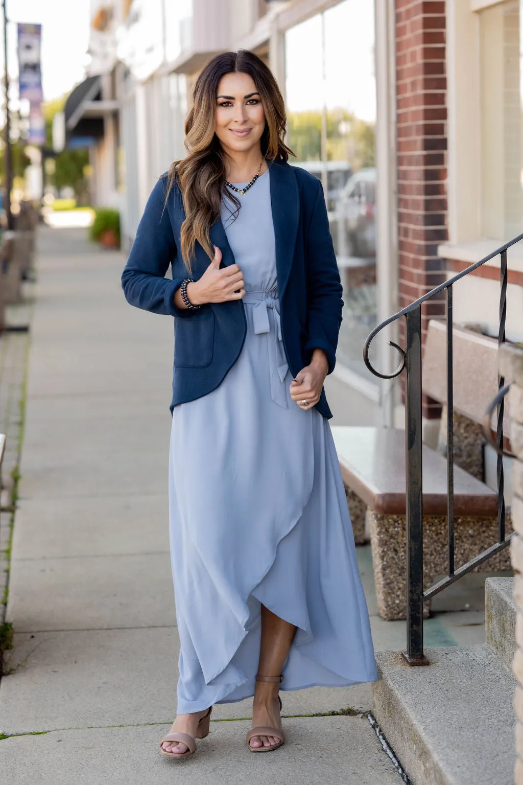 Short Sleeve Wrap Bottom Maxi Dress