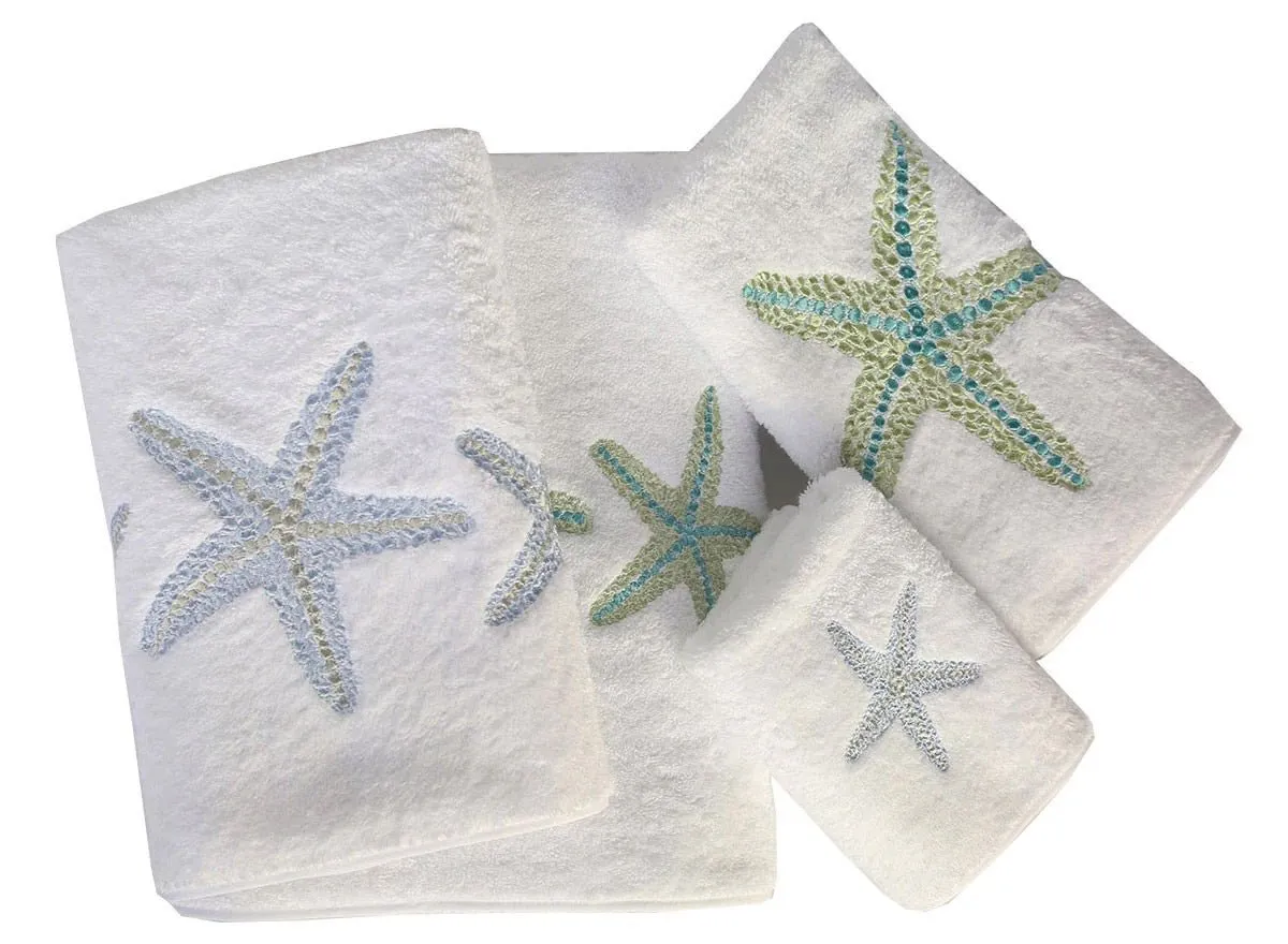 Silver Starfish Roma Terry Guest Towels by Anali (Set of 2)