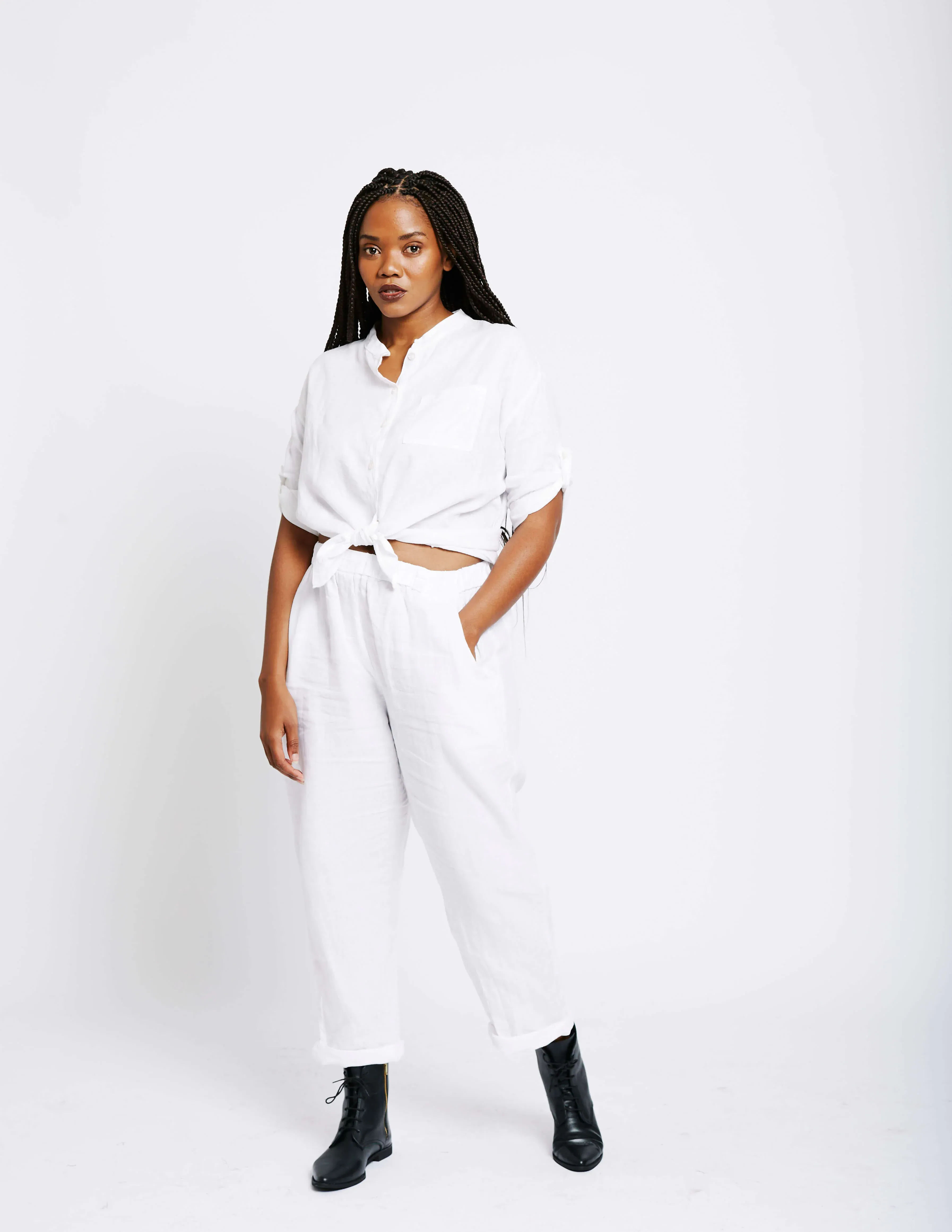 Slouchy Linen Pants | White