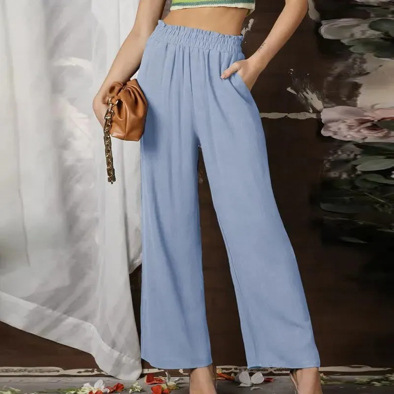 Solid Wide Leg Pants