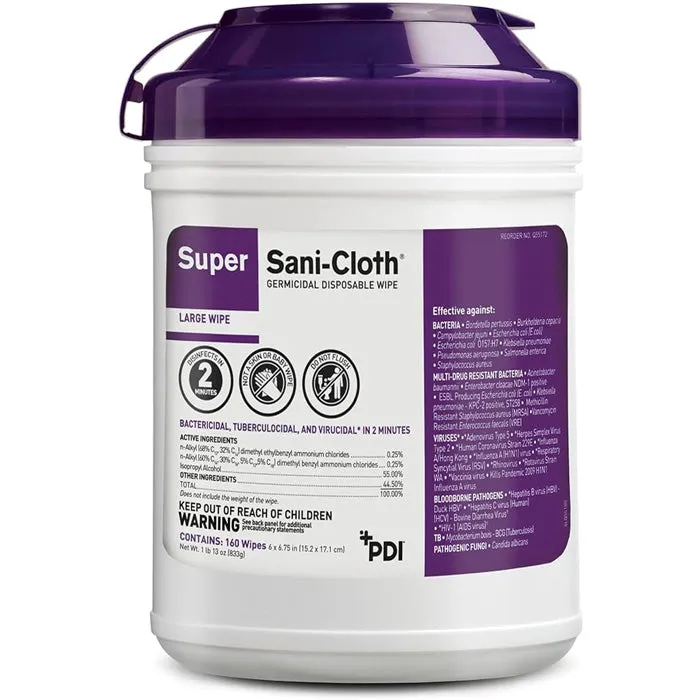 Super Sani Cloth Germicidal Disposable Wipes by PDI