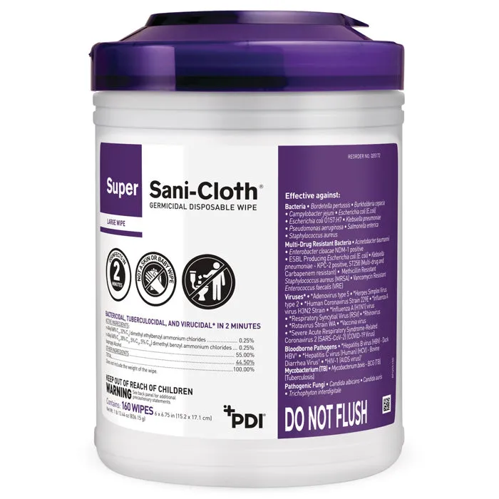 Super Sani Cloth Germicidal Disposable Wipes by PDI