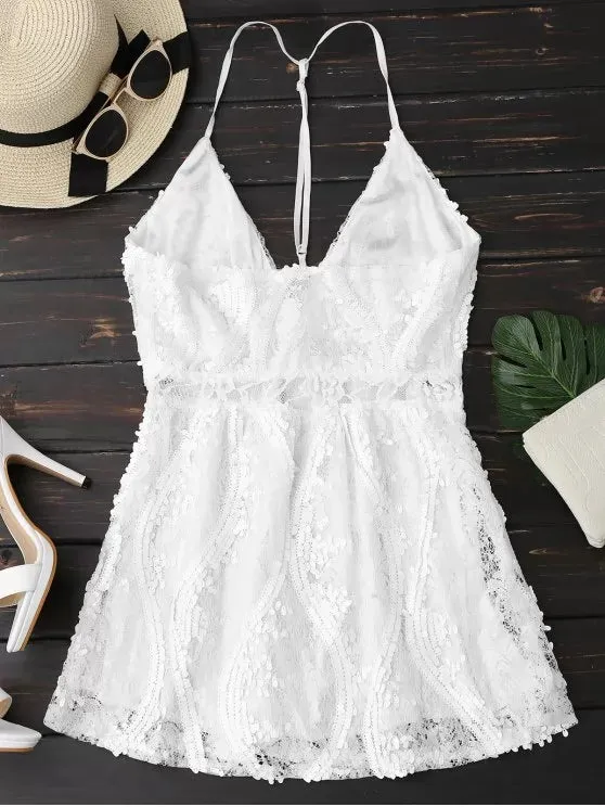 TastyHottie - Trendy Sequins Lace Cami Dress