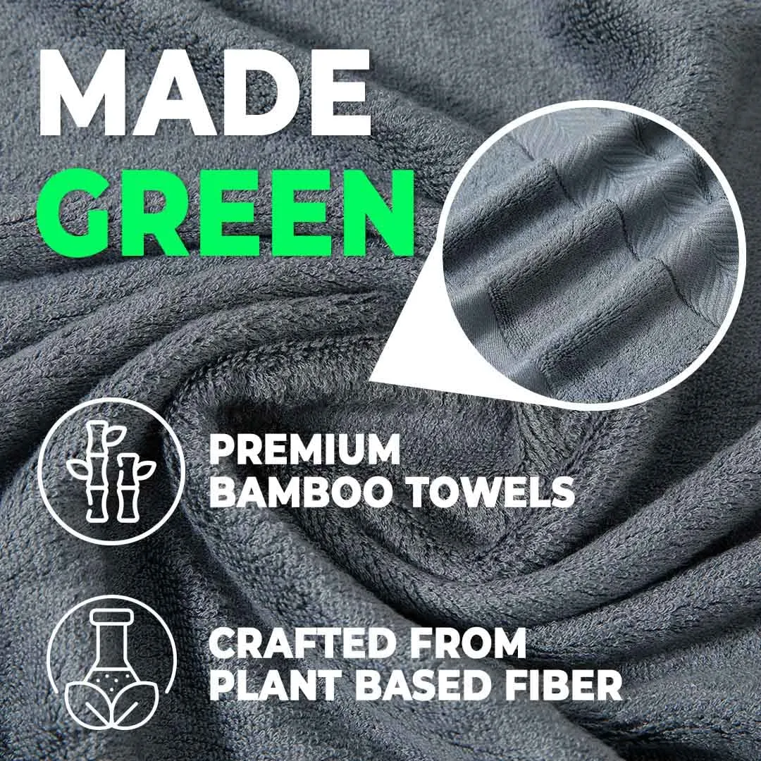 The Better Home Bamboo Bath Towel for Men & Women | 450GSM Bamboo Towel | Ultra Soft, Hyper Absorbent & Anti Odour Bathing Towel | 27x54 inches (Pack of 2, Dark Grey)