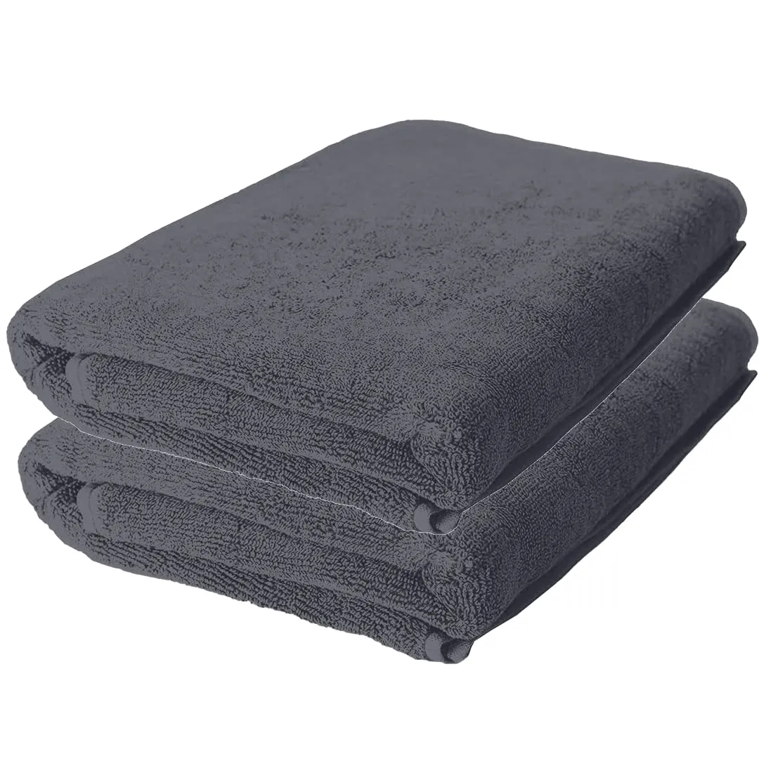 The Better Home Bamboo Bath Towel for Men & Women | 450GSM Bamboo Towel | Ultra Soft, Hyper Absorbent & Anti Odour Bathing Towel | 27x54 inches (Pack of 2, Dark Grey)