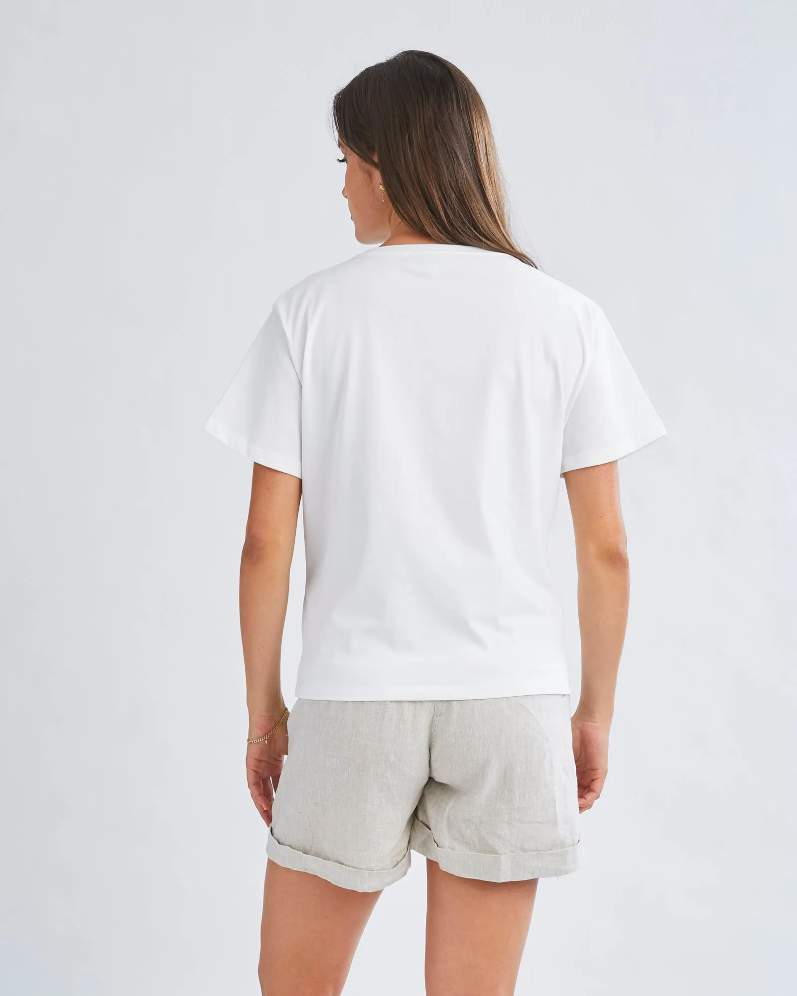 Versatile and Comfortable Maternity Cotton Tee in White