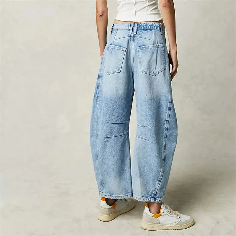 Women's High Stretch Mid-Rise Barrel Jeans