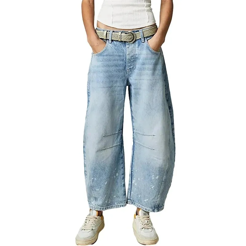 Women's High Stretch Mid-Rise Barrel Jeans