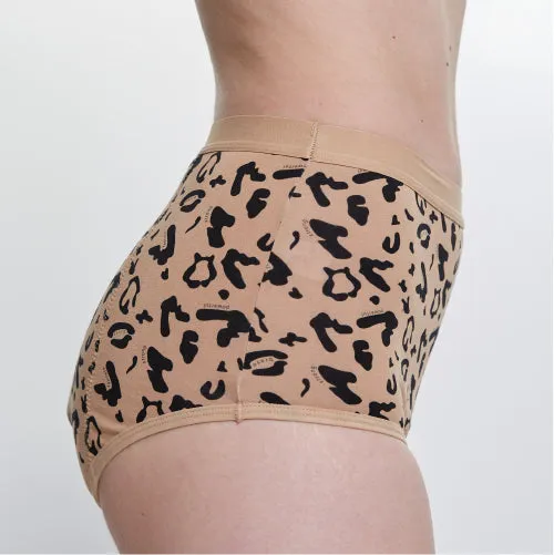 WUKA Leopard Print High Waist Period Pants - Heavy Flow