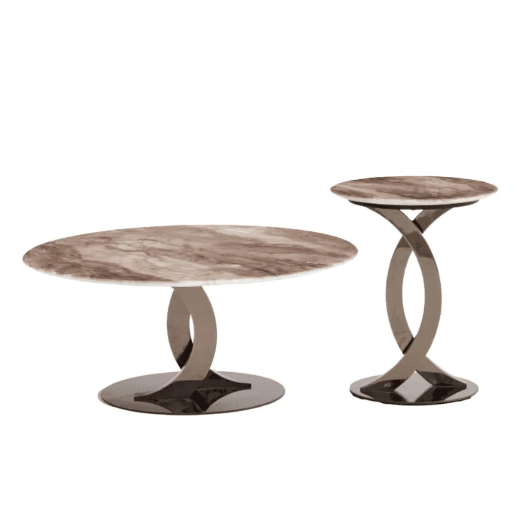 Zora Cultured Marble Nesting Coffee Table