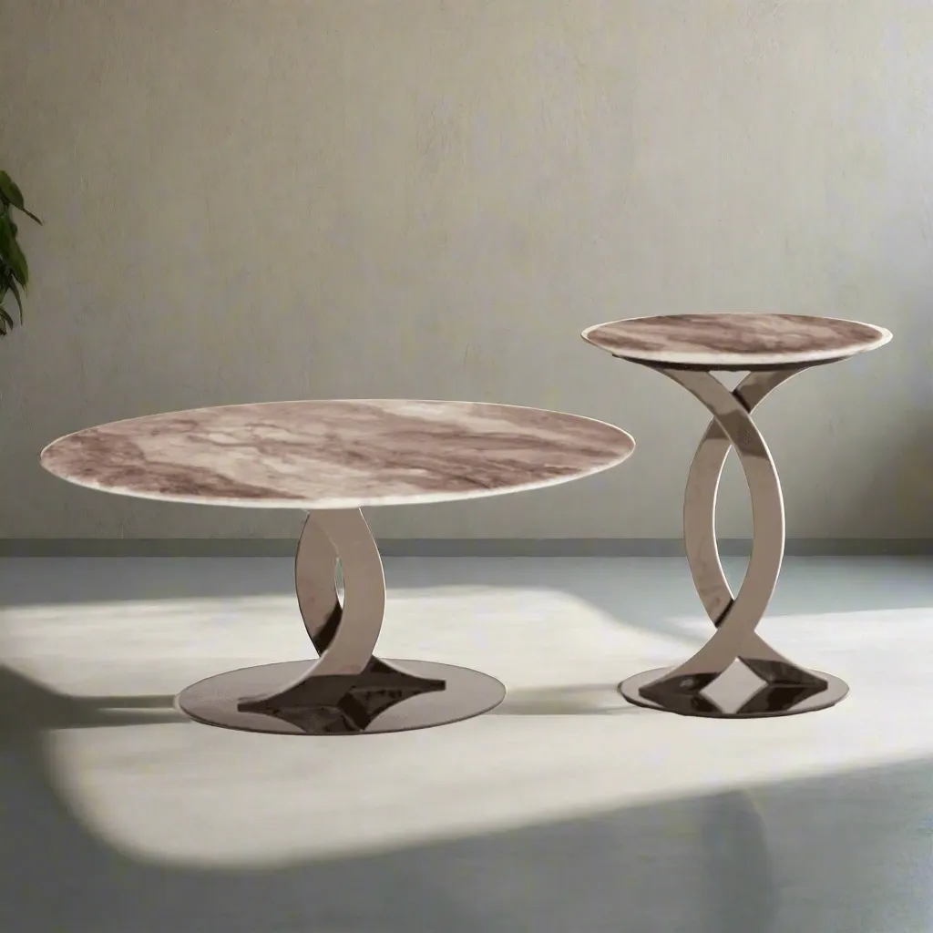 Zora Cultured Marble Nesting Coffee Table